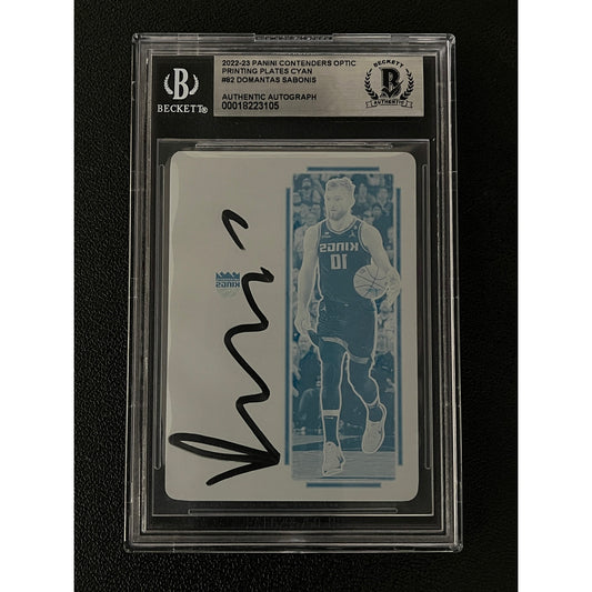 Domantas Sabonis Signed 2022 Contenders Optic Printing Plate Auto 1/1 Beckett