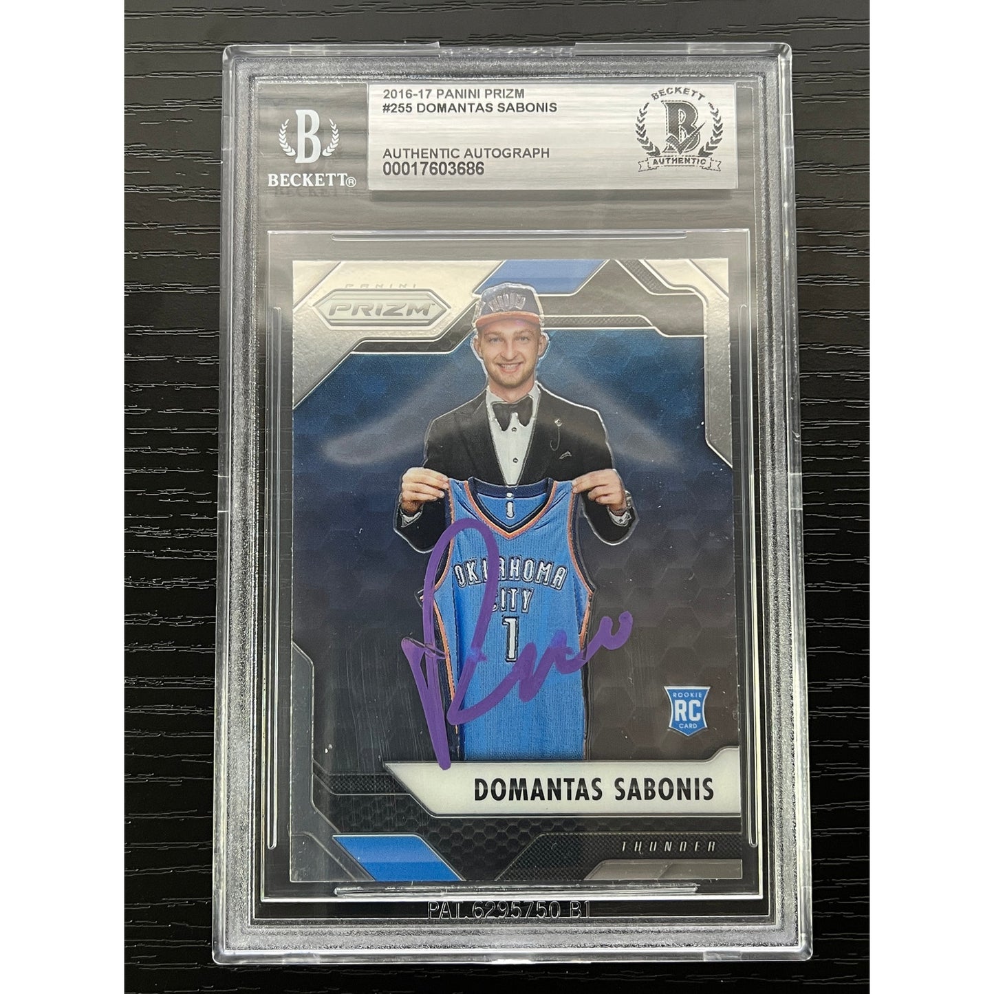 Domantas Sabonis Signed 2016-17 Panini Prizm #255 Card RC Auto BAS