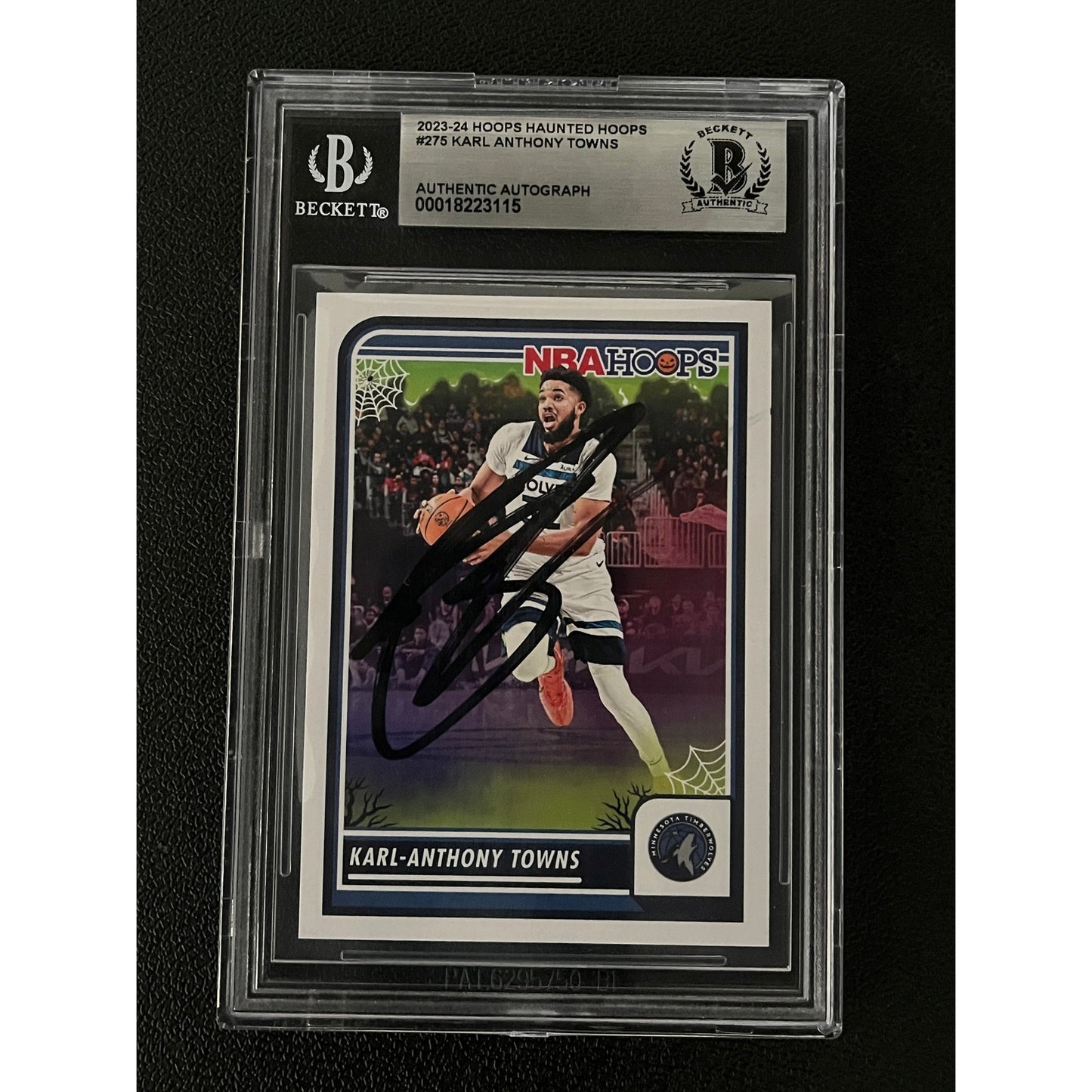 Karl Anthony Towns Signed 2023 Haunted Hoops #275 Halloween Auto Beckett BAS