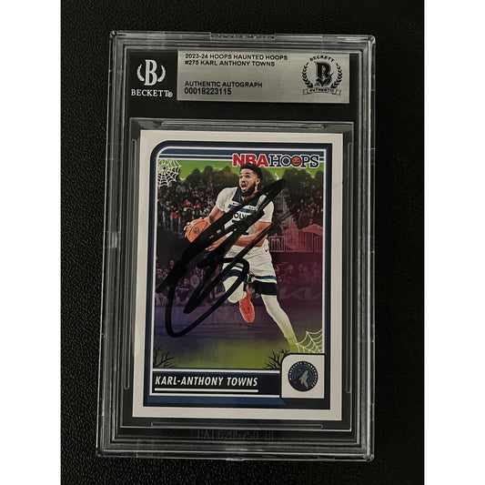Karl Anthony Towns Signed 2023 Haunted Hoops #275 Halloween Auto Beckett BAS