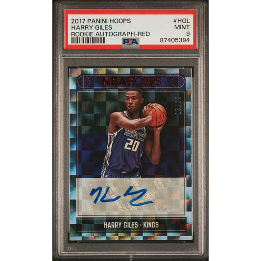 2017-18 PANINI HOOPS ROOKIE AUTOGRAPH #HGL HARRY GILES RED RC AUTO /25 PSA 9