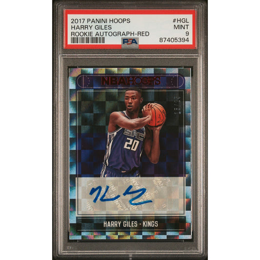 2017-18 PANINI HOOPS ROOKIE AUTOGRAPH #HGL HARRY GILES RED RC AUTO /25 PSA 9