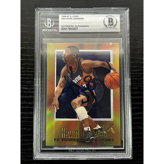Kevin Johnson Signed 1996-97 E-X 2000 #56 Card BAS