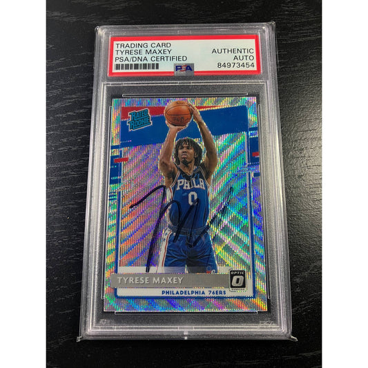 2020 Donruss Optic Fanatics Tyrese Maxey Signed Rated Rookie RC Auto PSA/DNA