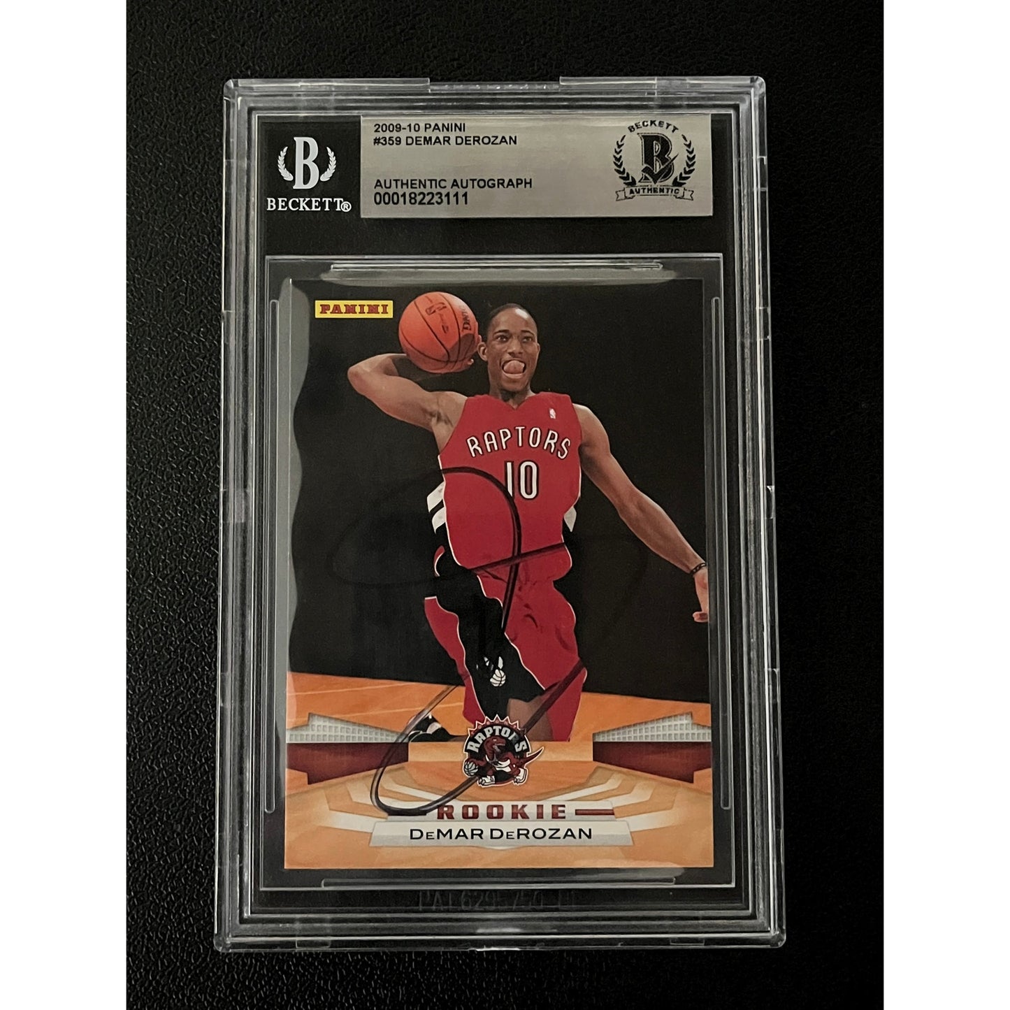 DeMar DeRozan Signed 2009-10 Panini #359 Rookie RC Auto Beckett BAS