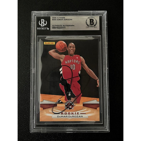 DeMar DeRozan Signed 2009-10 Panini #359 Rookie RC Auto Beckett BAS