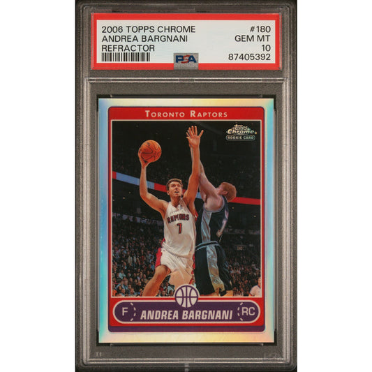2006-07 TOPPS CHROME ANDREA BARGNANI #180 REFRACTOR RC /199 PSA 10