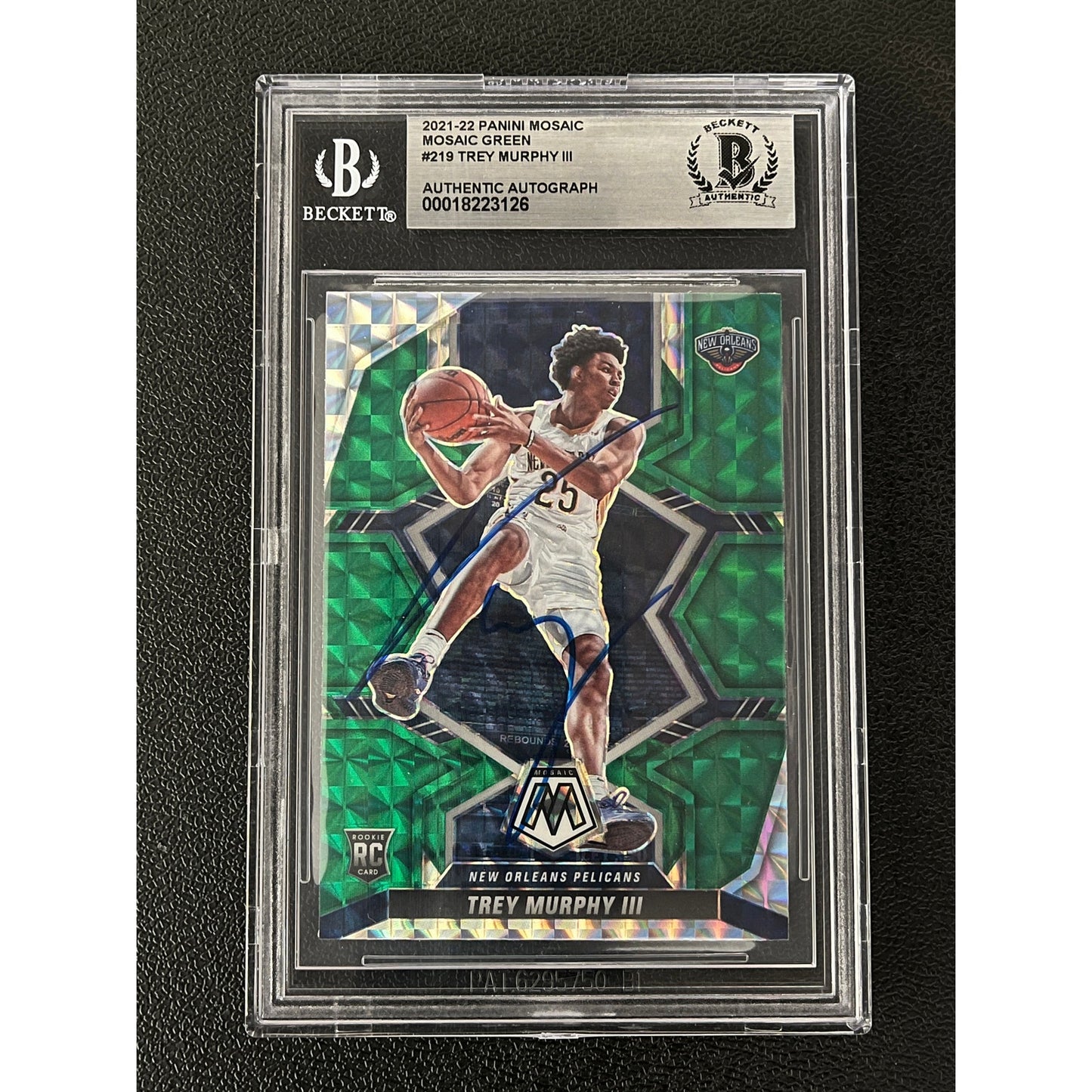 Trey Murphy III Signed 2021 Panini Mosaic Green #219 RC Auto Beckett BAS