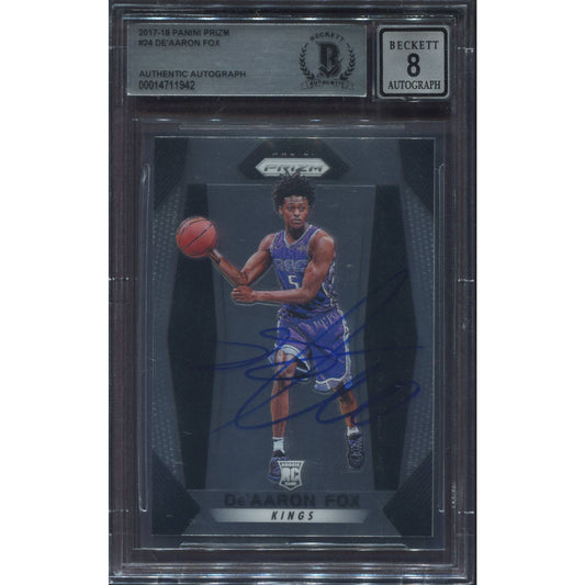 2017-18 Panini Prizm De'Aaron Fox Signed RC Auto BAS