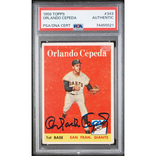 Orlando Cepeda Autograph Signed 1958 Topps SF Giants Rookie Card RC Auto PSA/DNA