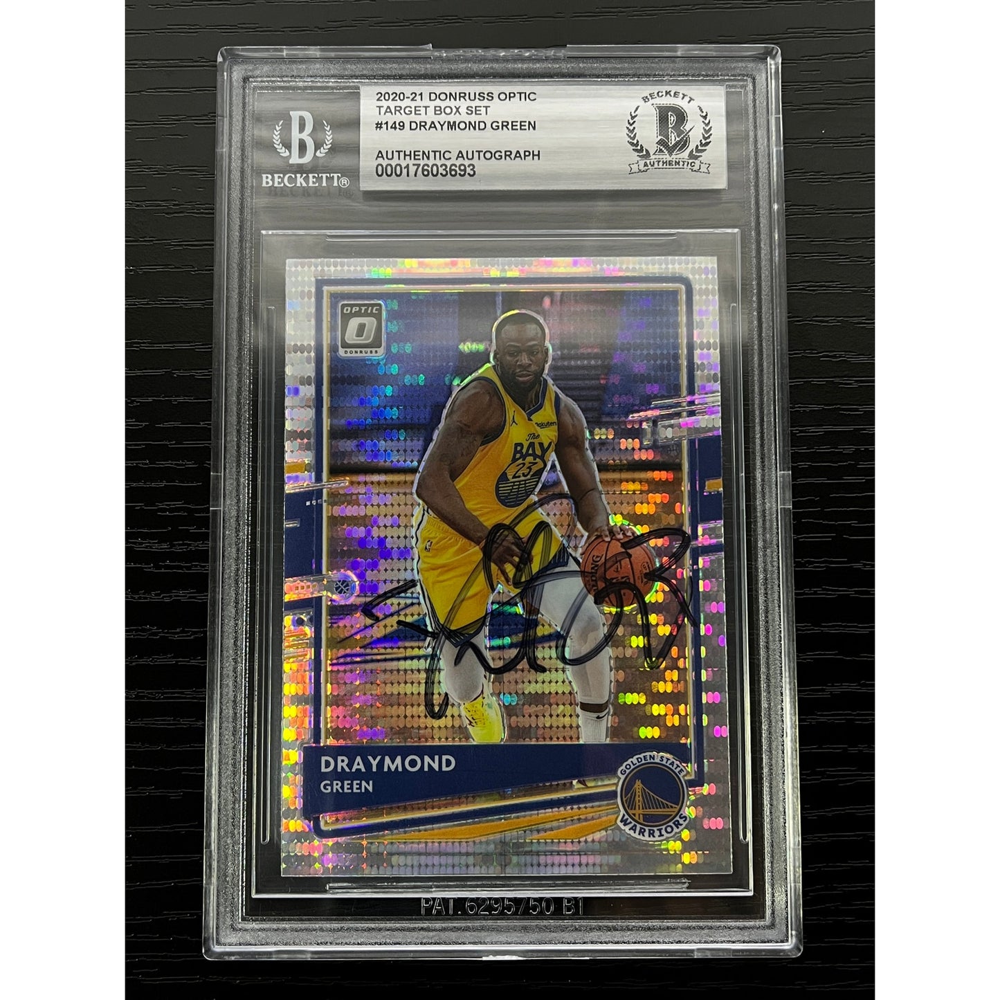 Draymond Green Signed 2020 Donruss Optic #149 Pulsar Card Beckett BAS