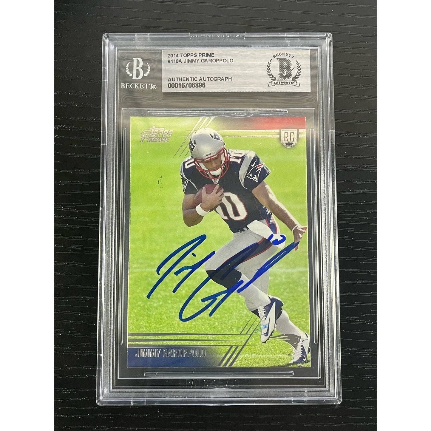 2014 Topps Prime Jimmy Garoppolo Signed RC Auto Beckett BAS