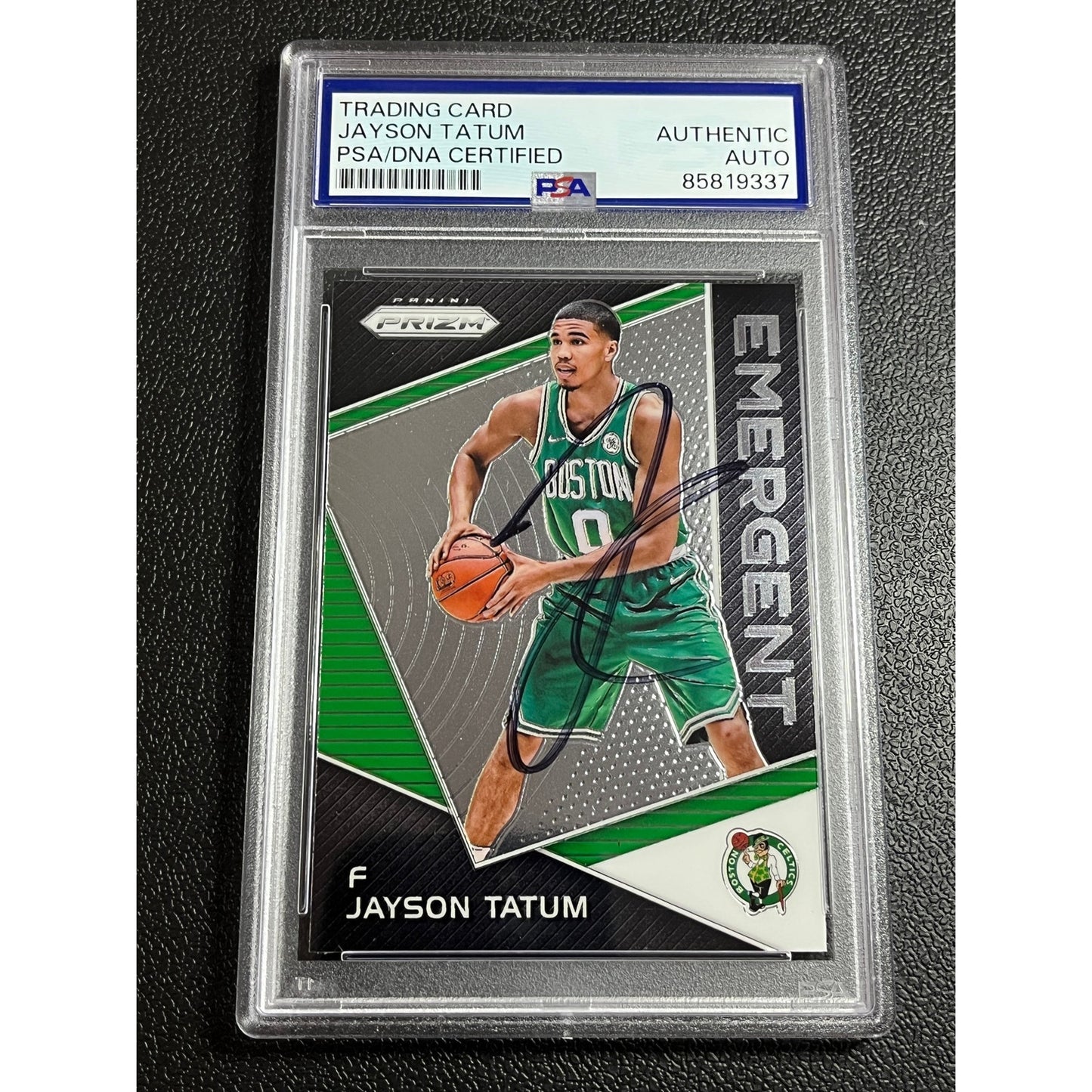 2017-18 Panini Prizm Jayson Tatum Signed Emergent RC Auto Celtics Card PSA/DNA