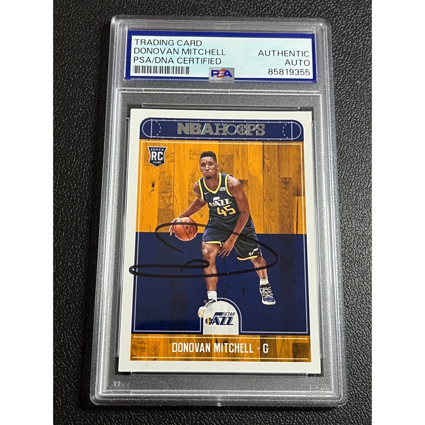 2017-18 NBA Hoops Donovan Mitchell #263 Signed RC Auto Utah Jazz Card PSA/DNA