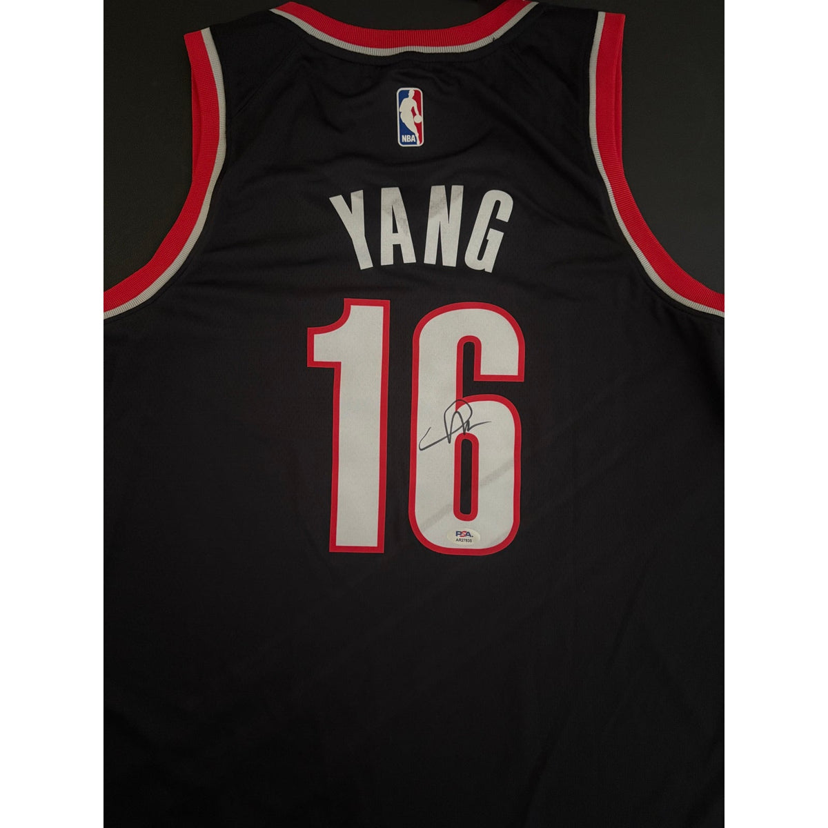 Yang Hansen Signed Portland Trail Blazers Jersey PSA/DNA
