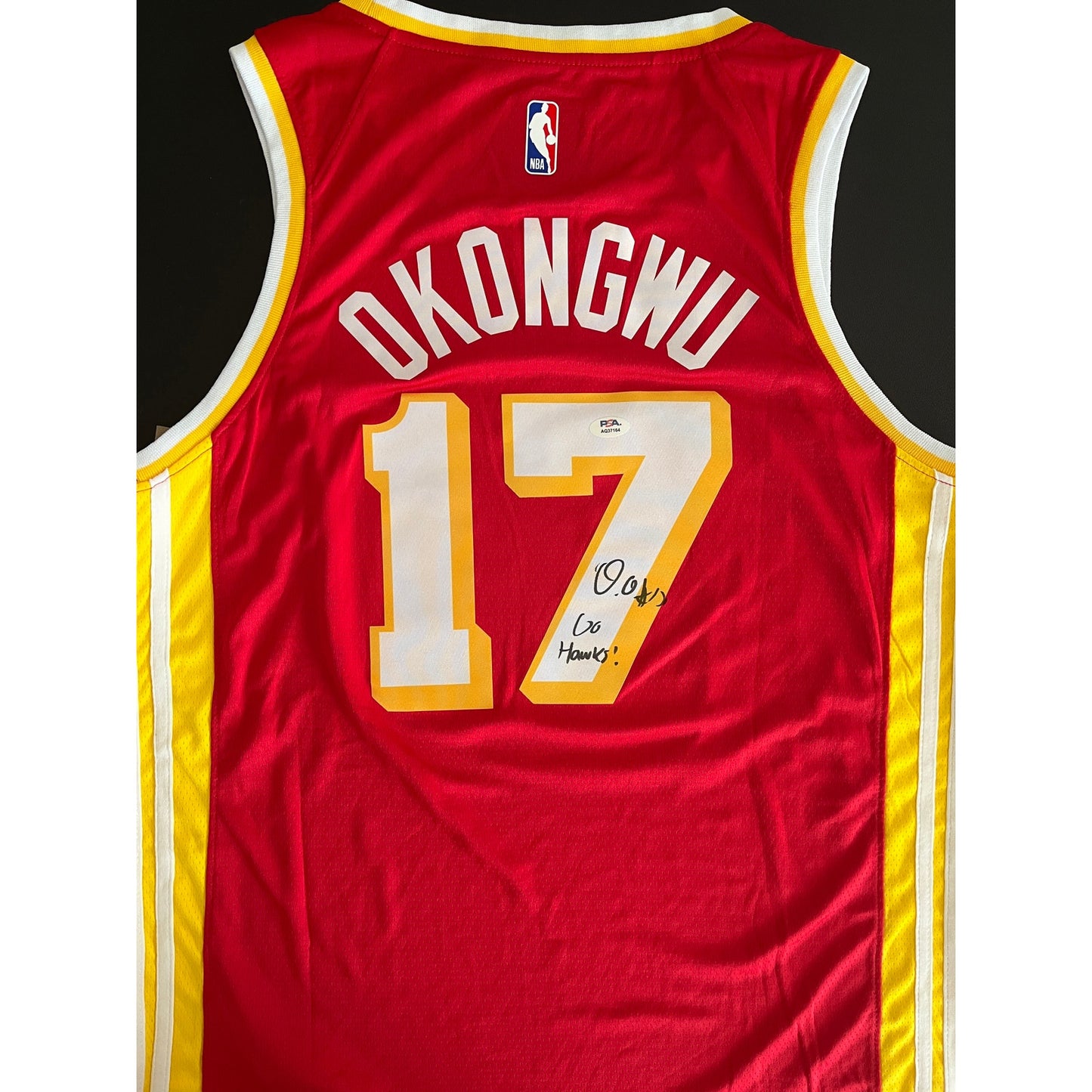 Onyeka Okongwu Signed Atlanta Hawks Jersey 'Go Hawks' Inscription PSA/DNA