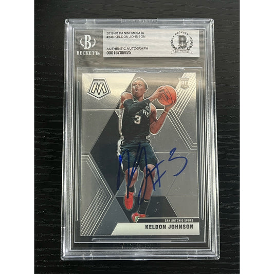 2019-20 Panini Mosaic Keldon Johnson Signed RC Auto Beckett BAS