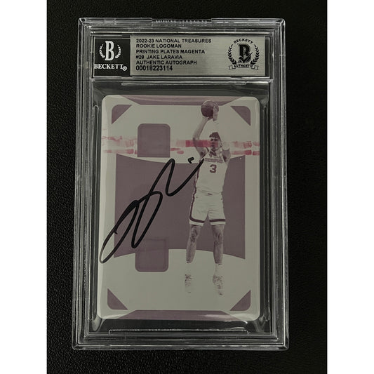 Jake LaRavia Signed 2022 National Treasures Printing Plate RC Auto 1/1 BAS