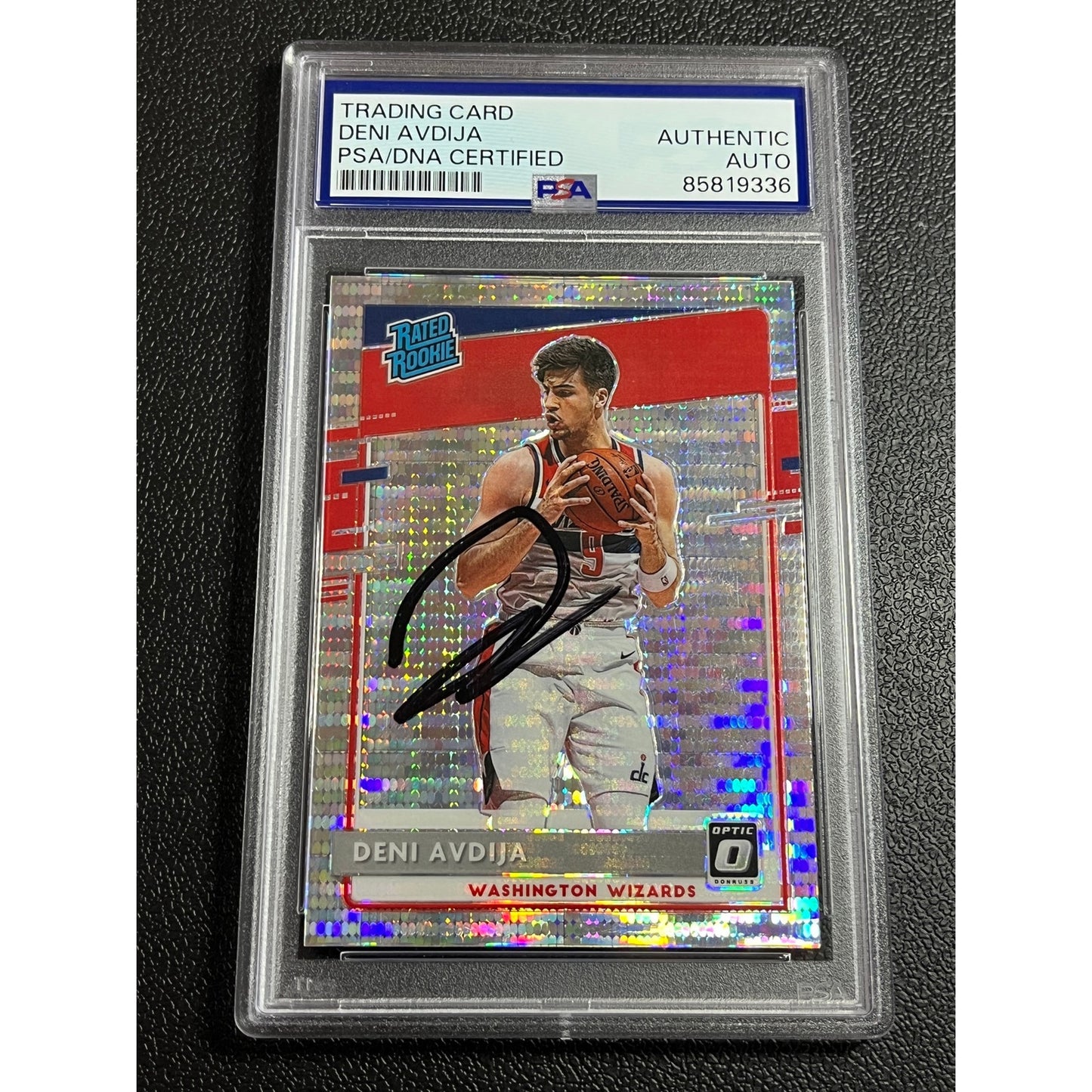 2020-21 Donruss Optic Deni Avdija #159 Signed Pulsar RC Auto Card PSA/DNA
