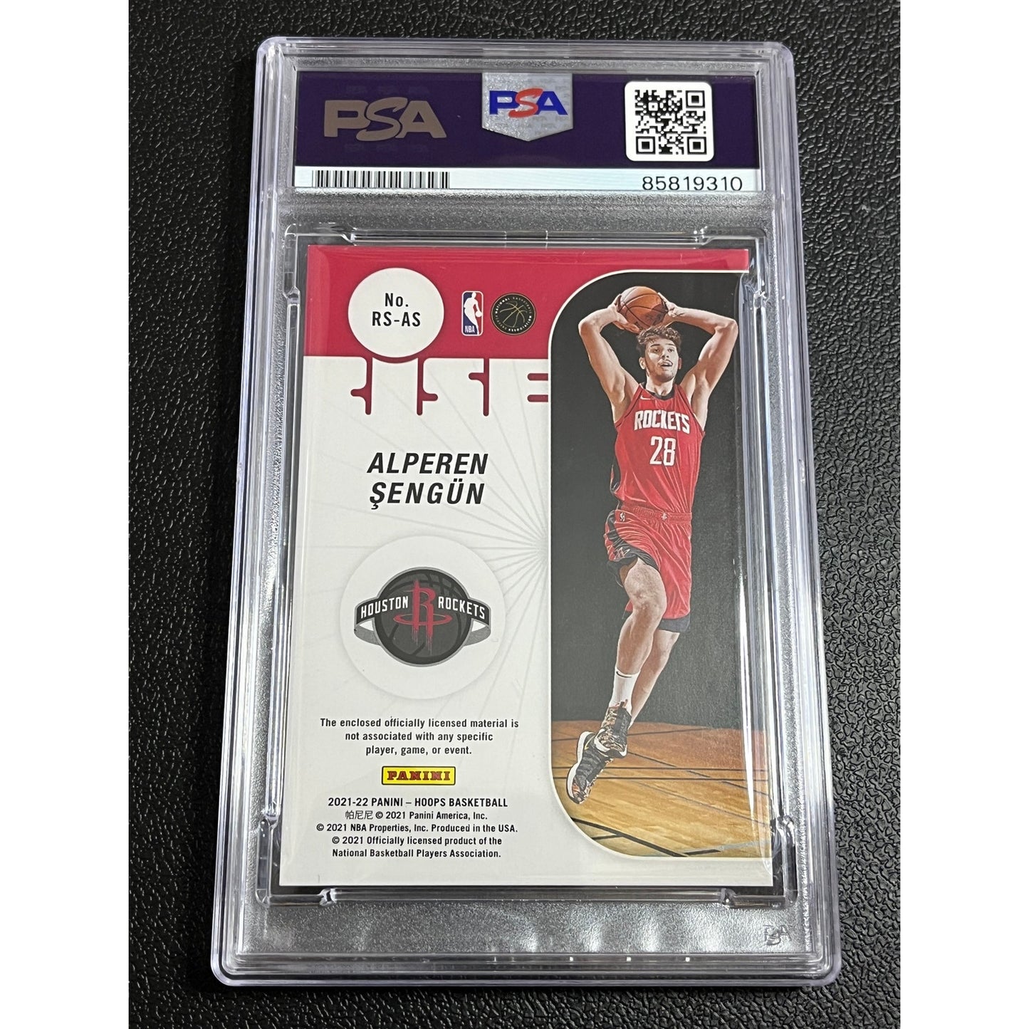 2021-22 Panini Hoops Alperen Sengun Signed RC Auto RiseNShine Relic Card PSA/DNA