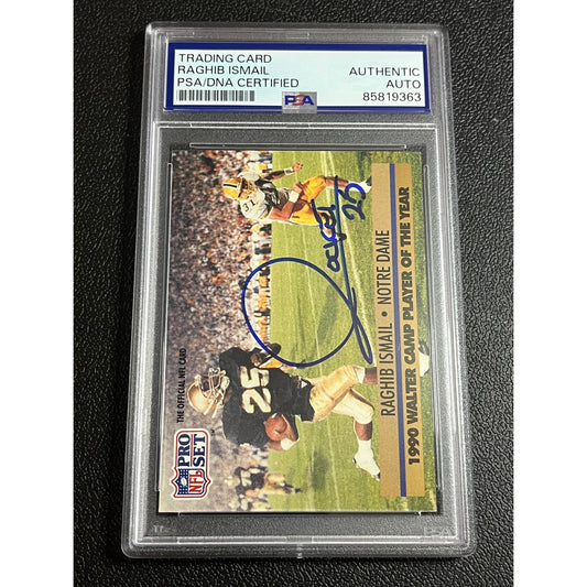 1991 Pro Set Raghib Rocket Ismail #36 Signed RC Auto Notre Dame Card PSA/DNA