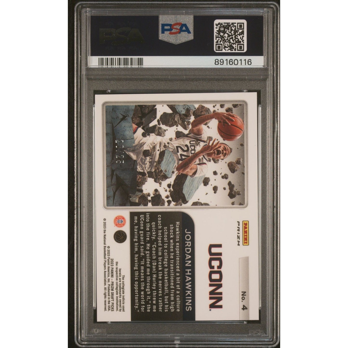 2023 Prizm Draft Picks Jordan Hawkins #4 Prizm Break Mojo RC /25 Pop 1 PSA 10