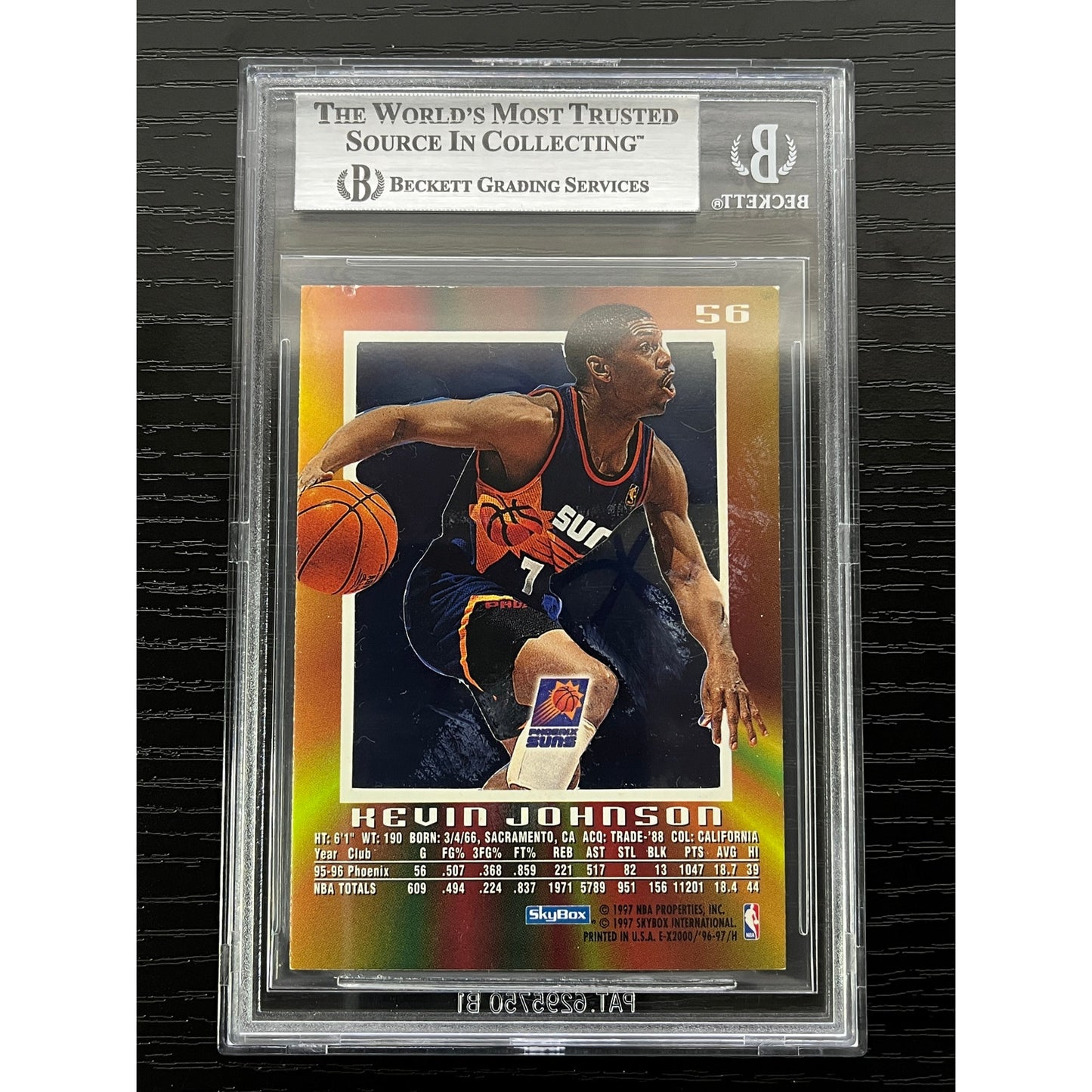 Kevin Johnson Signed 1996-97 E-X 2000 #56 Card BAS