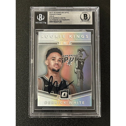 Derrick White Signed 2017 Donruss Optic Rookie Kings Holo RC Auto Beckett BAS