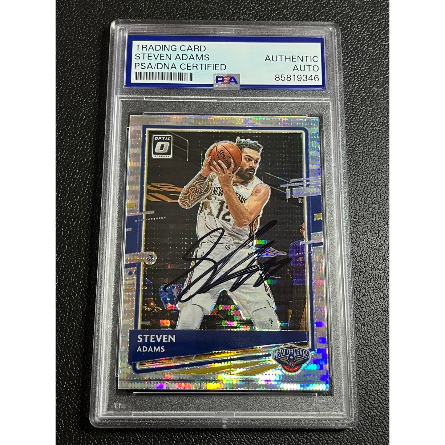 2020-21 Donruss Optic Steven Adams #37 Signed Pulsar Card Pelicans PSA/DNA