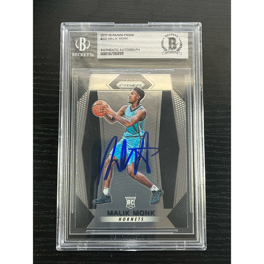 2017-18 Panini Prizm Malik Monk Signed RC Auto Beckett BAS