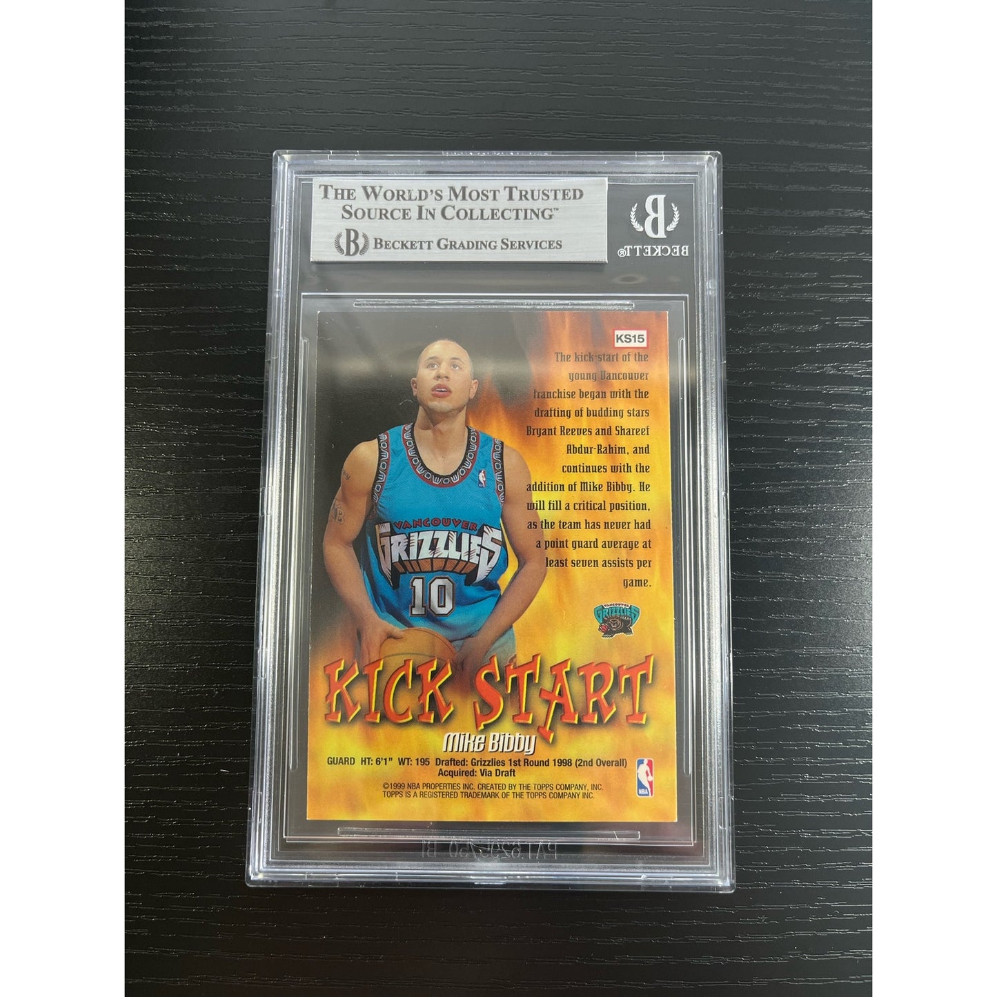 1998-99 Topps Kick Start Mike Bibby Signed RC Auto Beckett BAS