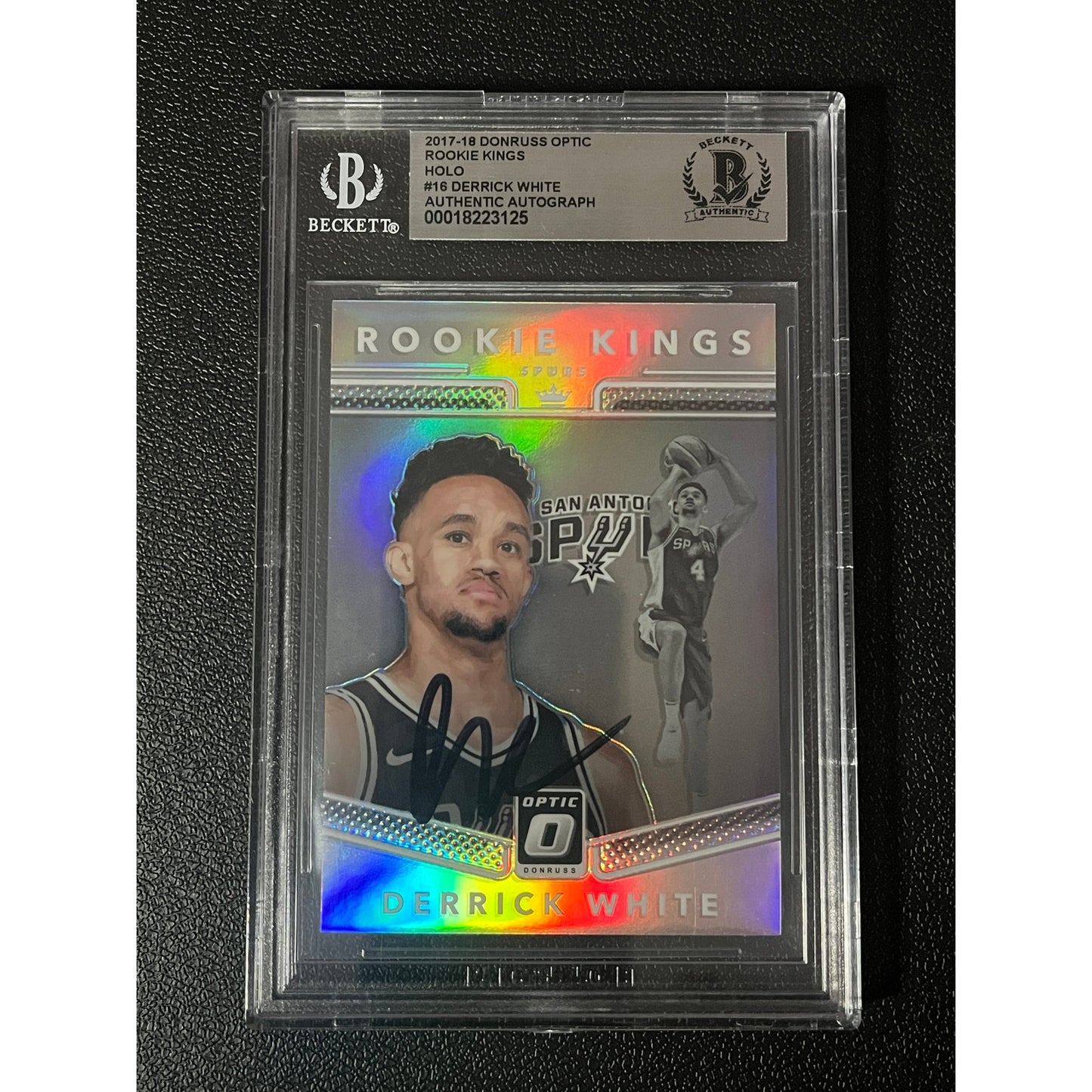 Derrick White Signed 2017 Donruss Optic Rookie Kings Holo RC Auto Beckett BAS