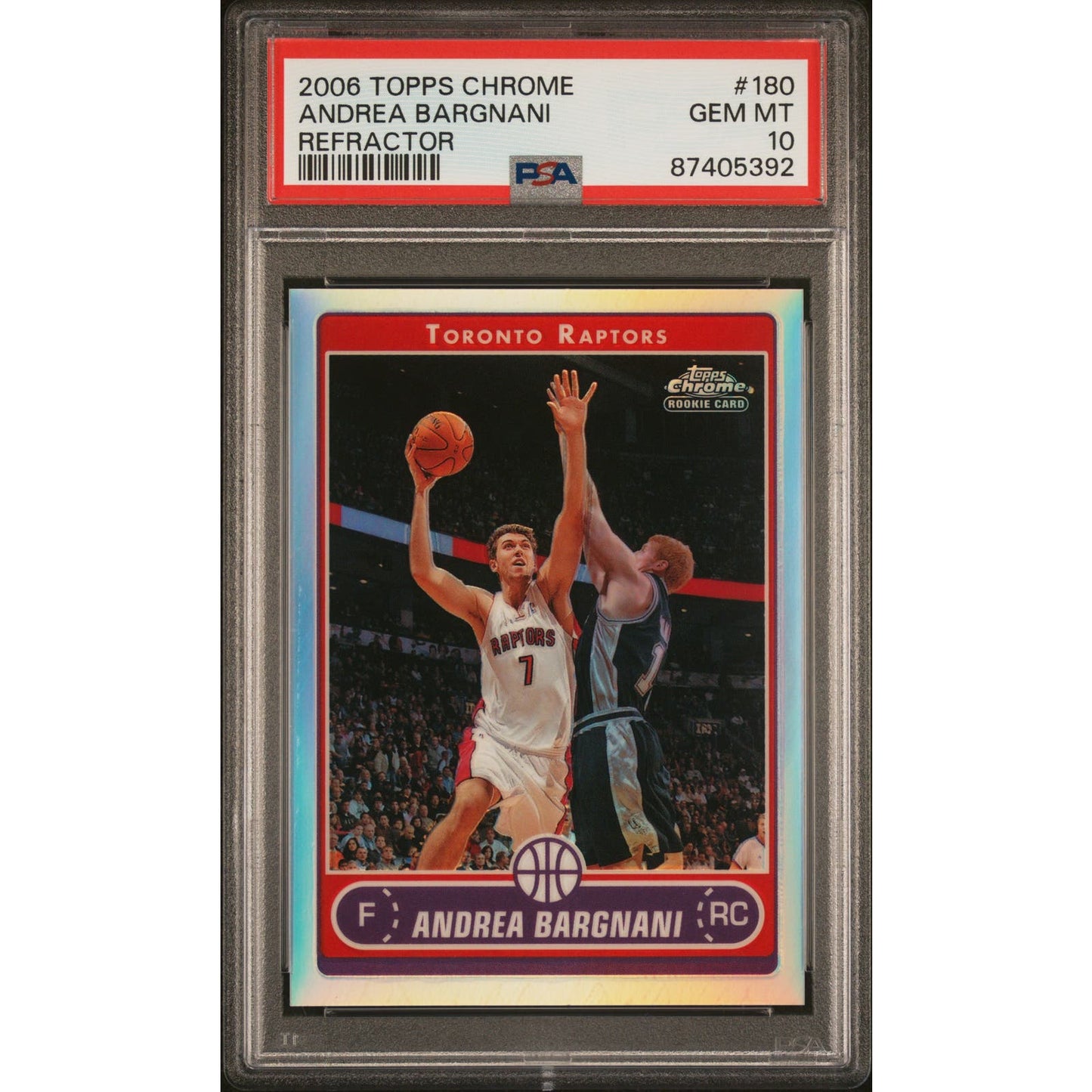 2006-07 TOPPS CHROME ANDREA BARGNANI #180 REFRACTOR RC /199 PSA 10