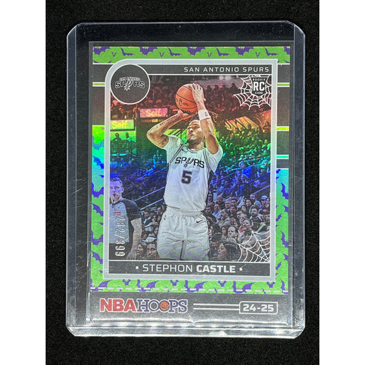 2024-25 Panini Haunted Hoops Stephon Castle #250 Green Bats Holo Rookie SP /399