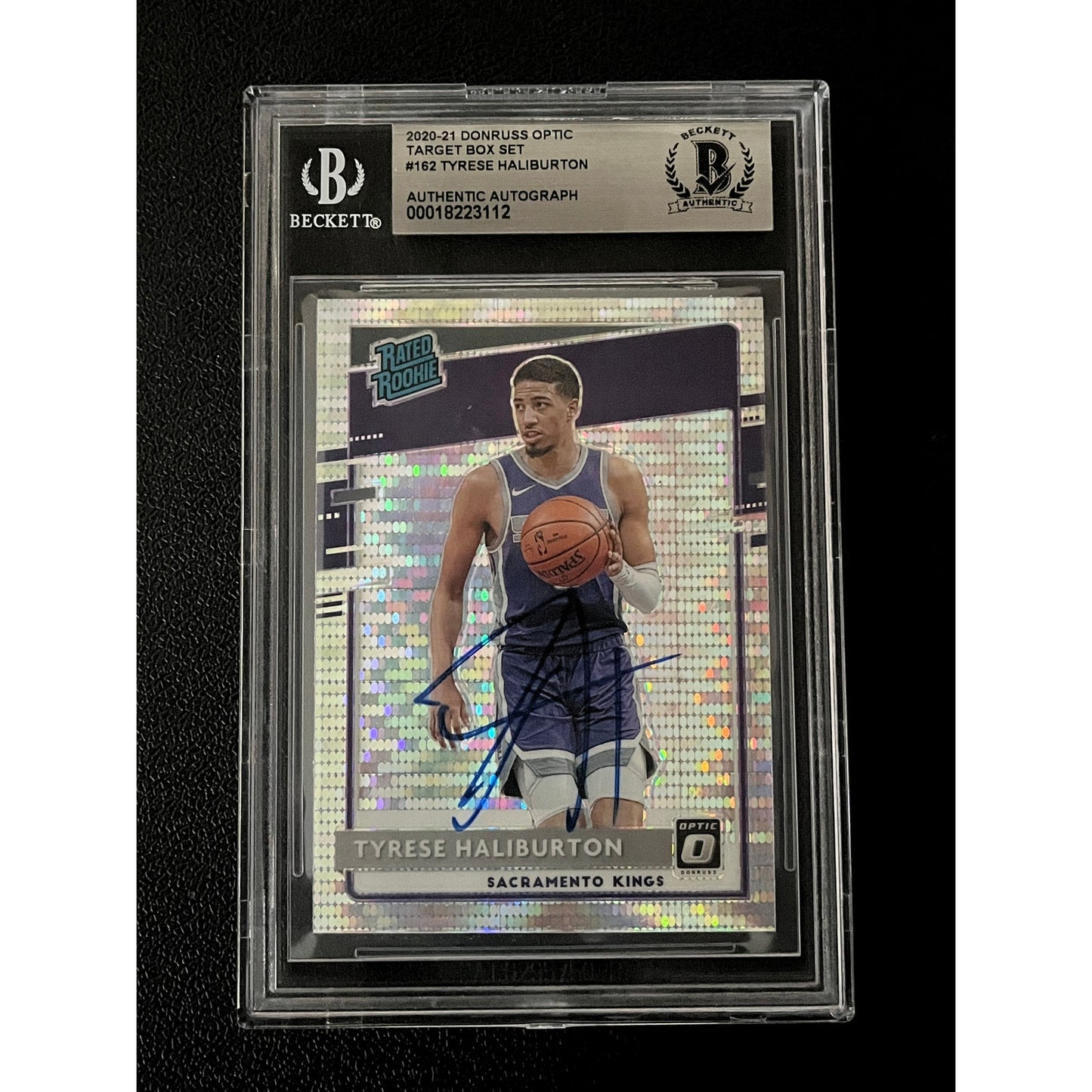 Tyrese Haliburton Signed 2020 Donruss Optic #162 Pulsar RC Auto Beckett BAS