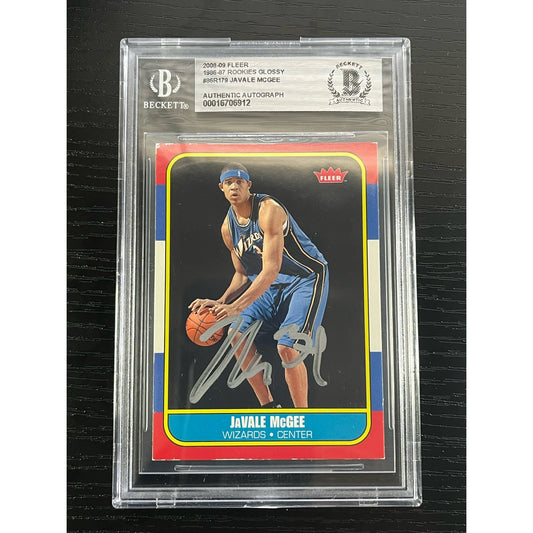 2008-09 Fleer 1986-87 Rookies Glossy JaVale McGee Signed RC Auto Beckett BAS