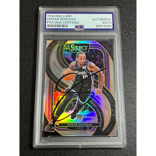 2024-25 Panini Select #122 DeMar DeRozan Signed Silver Prizm Kings Card PSA/DNA