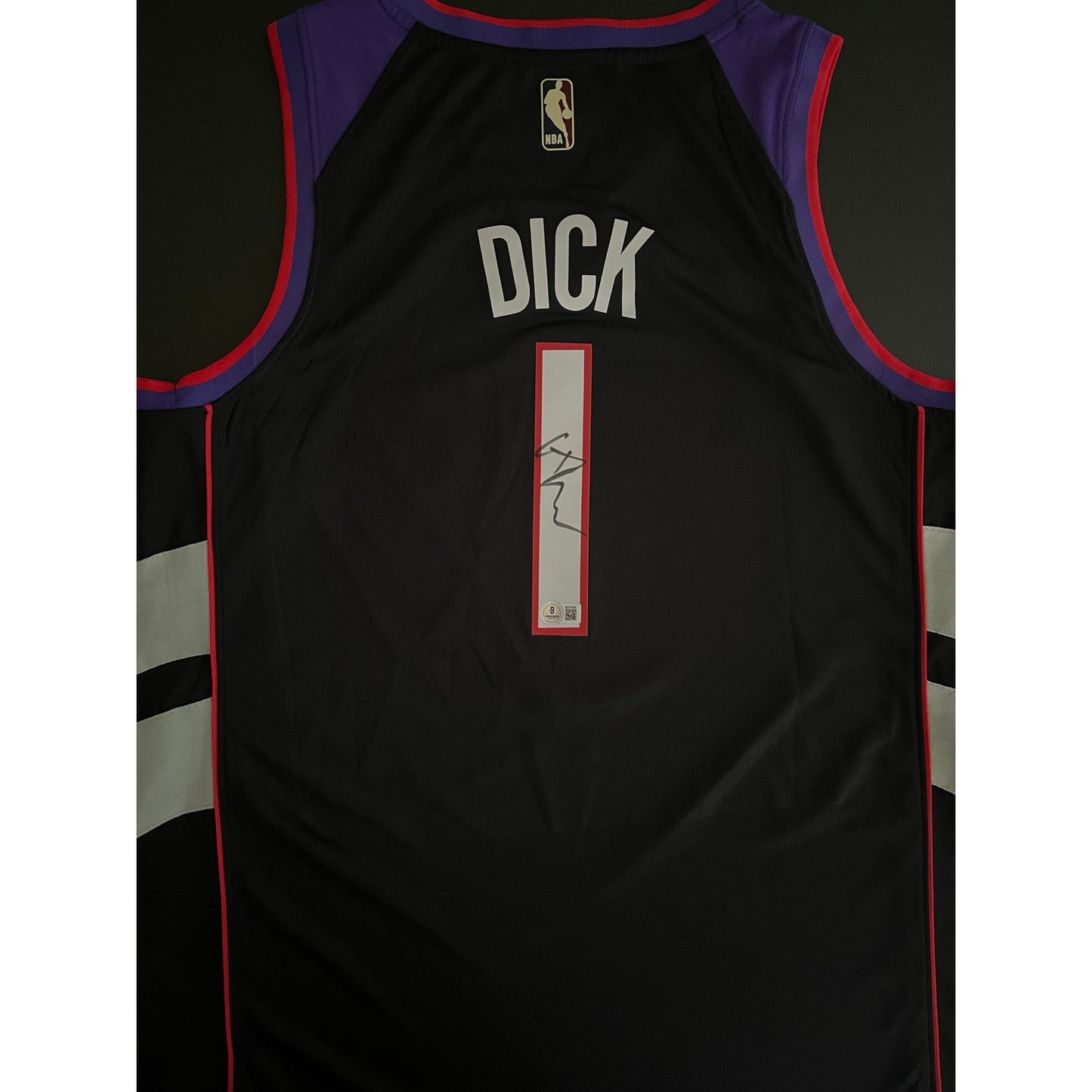 Gradey Dick Signed Toronto Raptors Jersey BAS Beckett COA