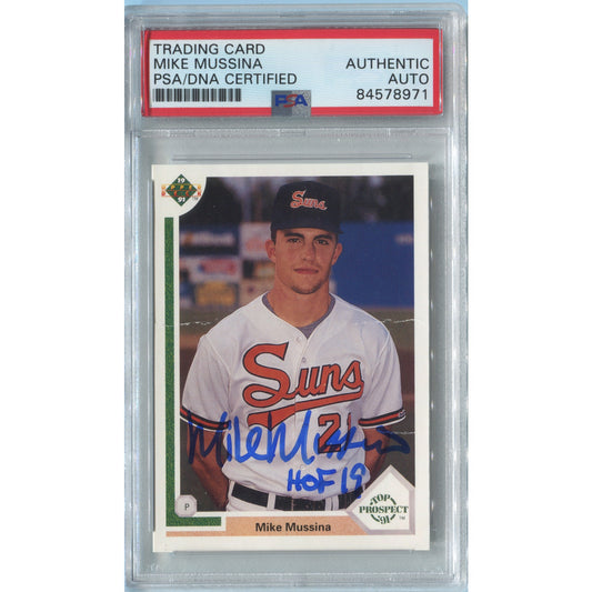 1991 Upper Deck Mike Mussina Signed RC 'HOF 19' Inscription Rookie Auto PSA/DNA