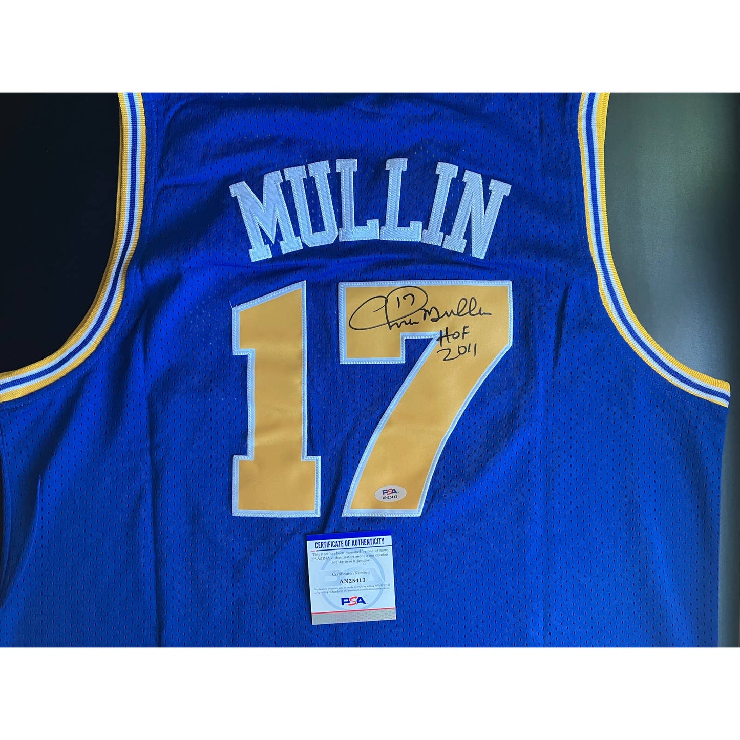 Chris Mullin Signed Golden State Warriors Jersey HOF Inscription PSA/DNA COA