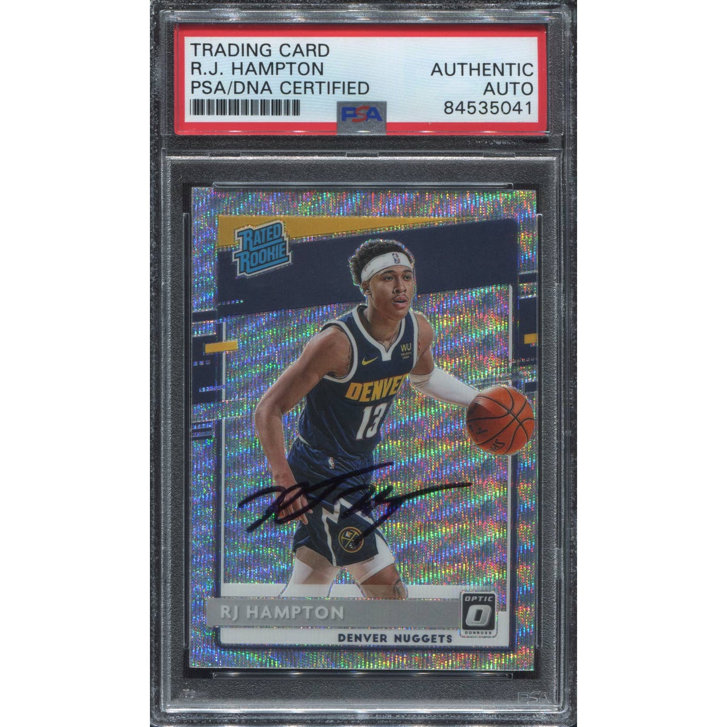 2020 Donruss Optic RJ Hampton Signed Silverwave Prizm Rookie RC Auto PSA/DNA