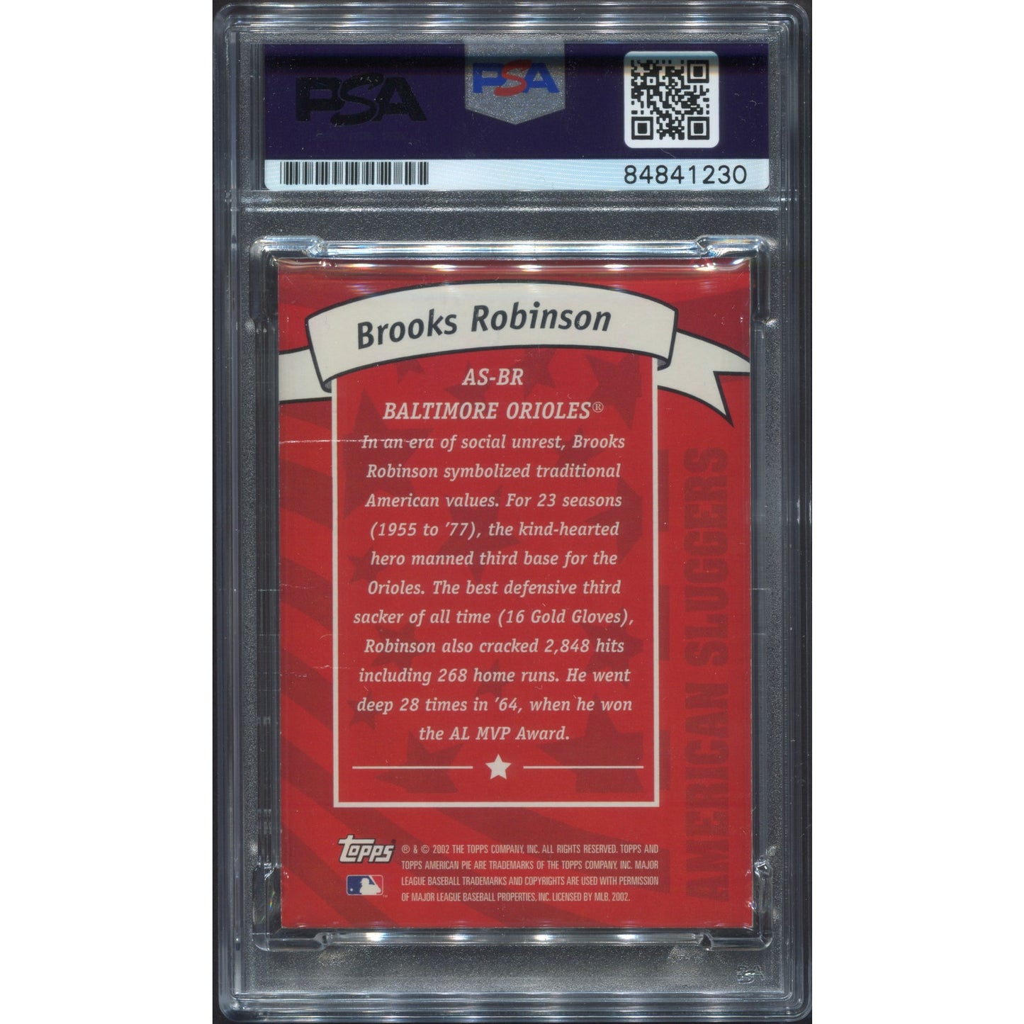 2002 Topps Brooks Robinson Signed American Sluggers Auto PSA/DNA