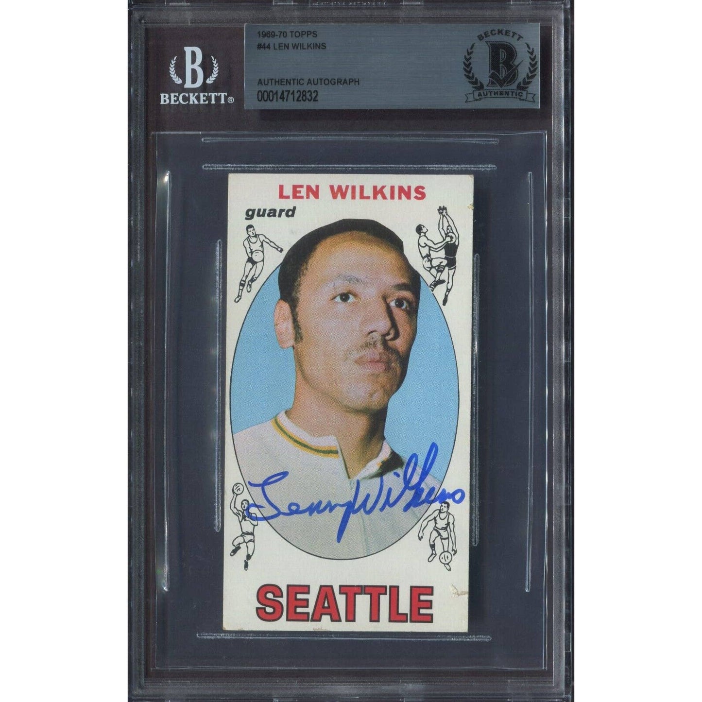 Lenny Wilkens Len Wilkins Signed 1969-70 Topps #44 Beckett BAS