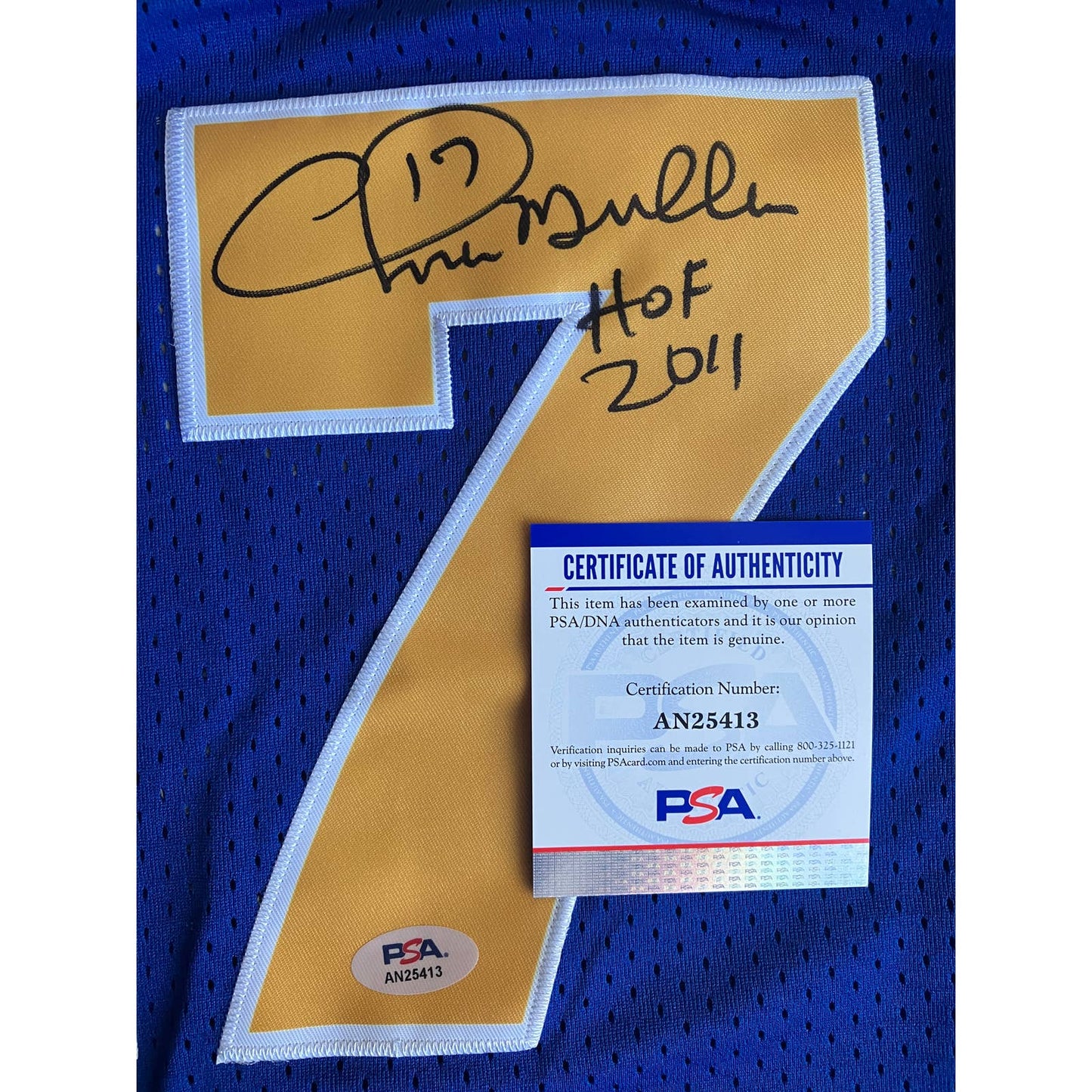 Chris Mullin Signed Golden State Warriors Jersey HOF Inscription PSA/DNA COA