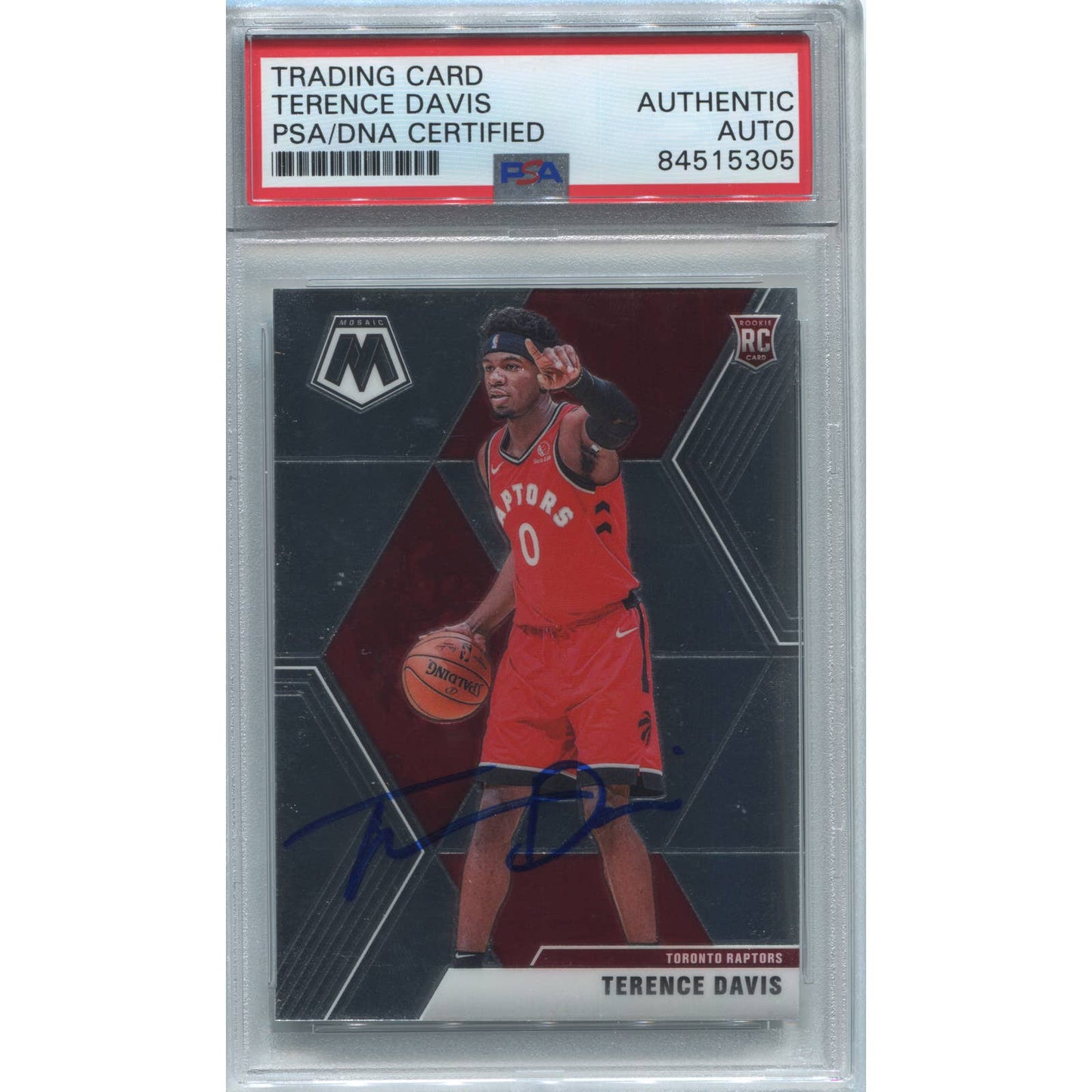 Terence Davis Signed 2019-20 Panini Mosaic Basketball RC Auto PSA/DNA