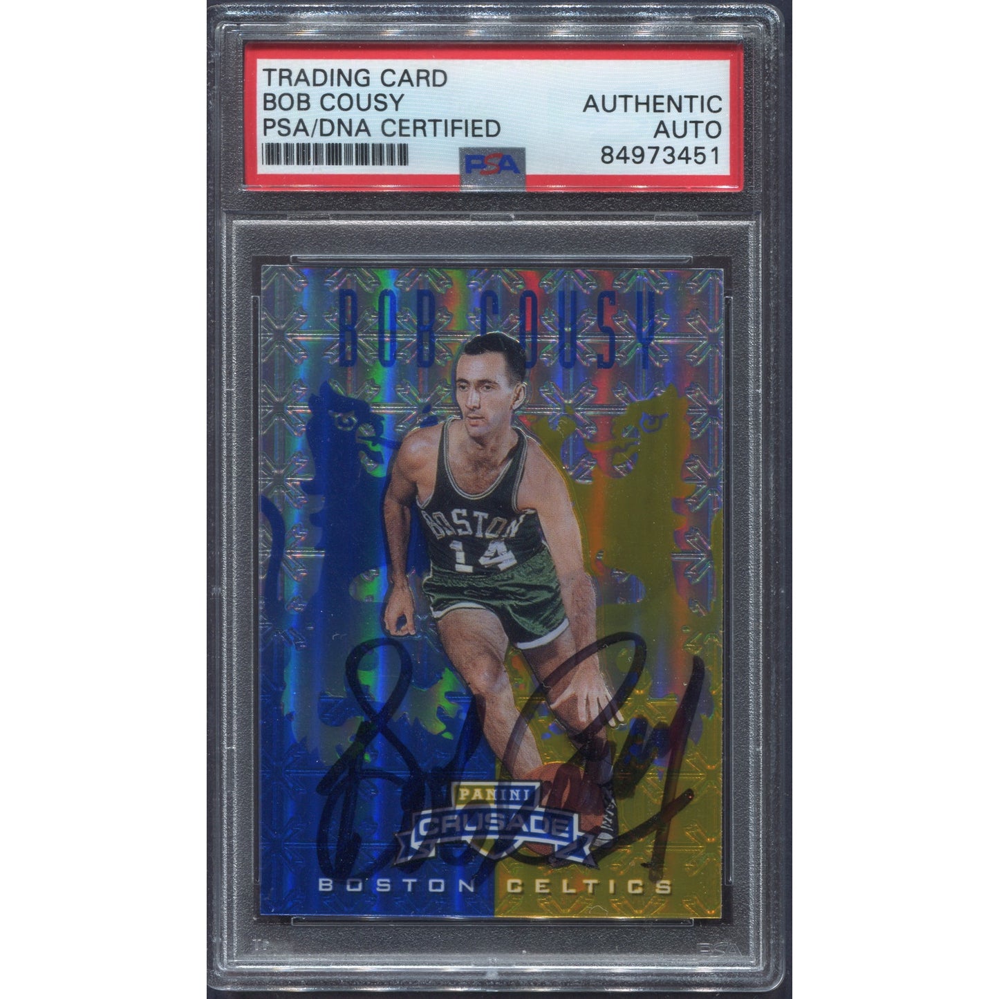 2012 Panini Crusade Bob Cousy Signed Card Celtics Autograph PSA/DNA