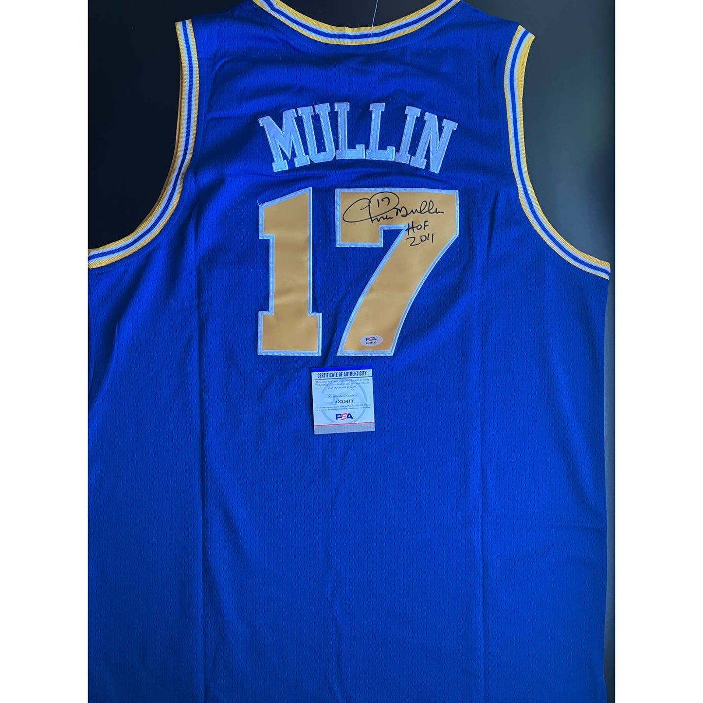 Chris Mullin Signed Golden State Warriors Jersey HOF Inscription PSA/DNA COA