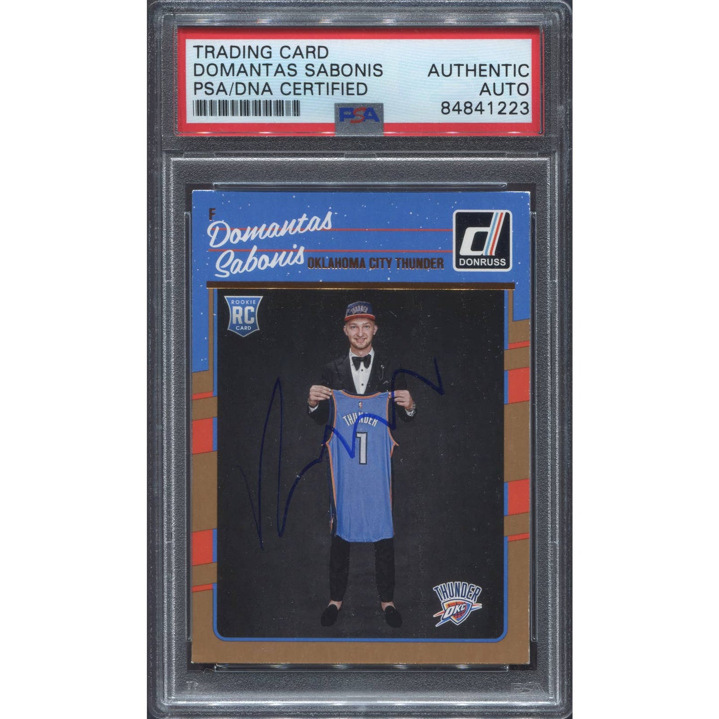 Domantas Sabonis Signed 2016-17 Panini Donruss #161 Rookie RC Auto PSA/DNA