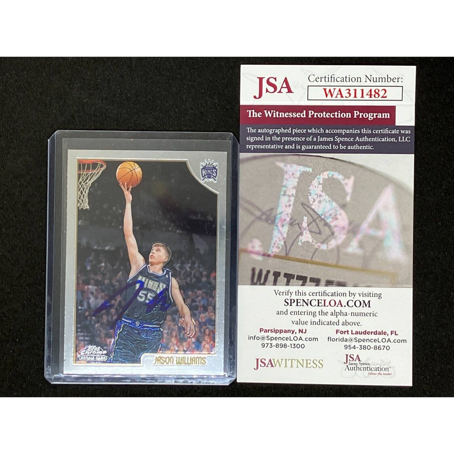 Jason Williams Signed 1998-99 Topps Chrome #153 Rookie Card RC JSA Witness COA