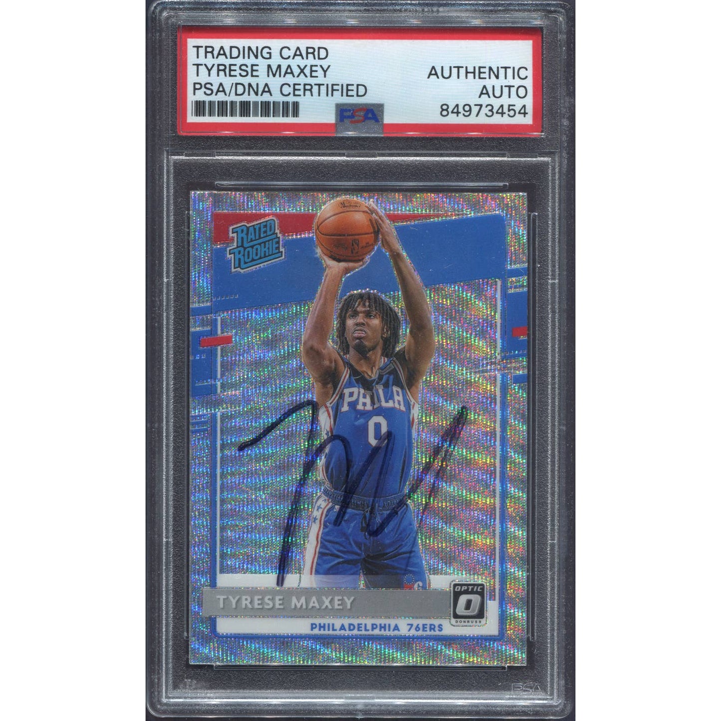 2020 Donruss Optic Fanatics Tyrese Maxey Signed Rated Rookie RC Auto PSA/DNA